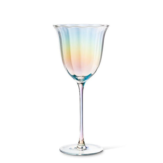 Tulip Wine Glass - Rainbow Lustre - 11oz
