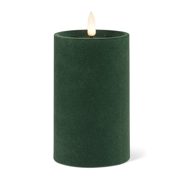 LED Candle - Velvet Green - 5"