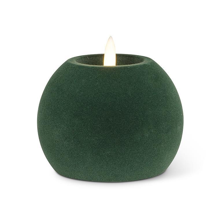 LED Candle - Velvet Green - Ball 3.5"