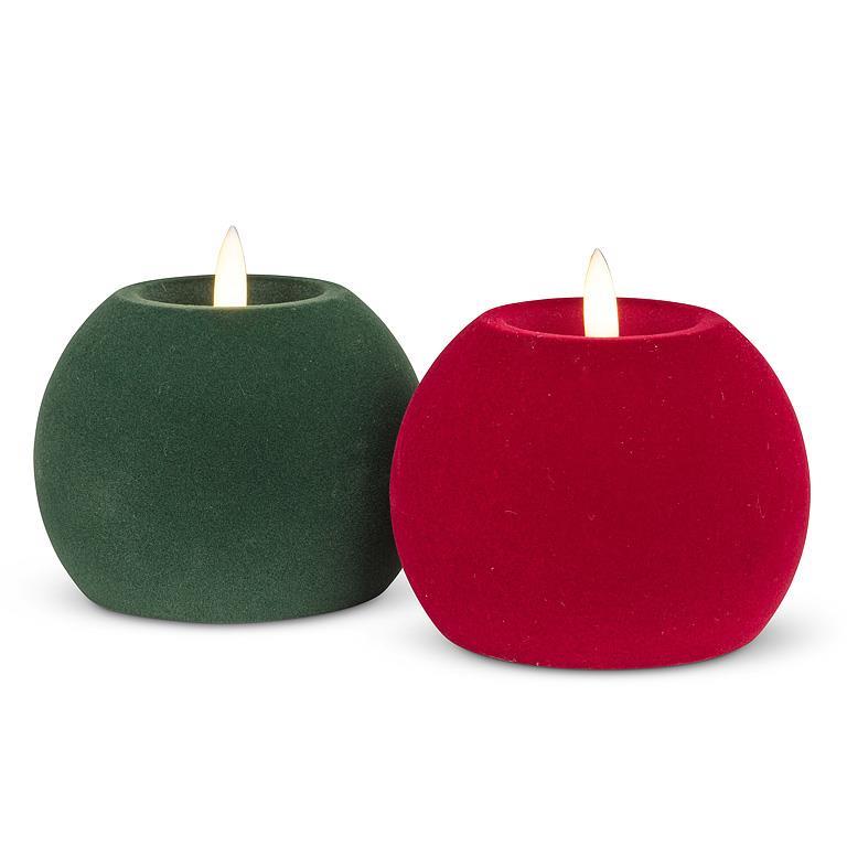 LED Candle - Velvet Green - Ball 3.5"