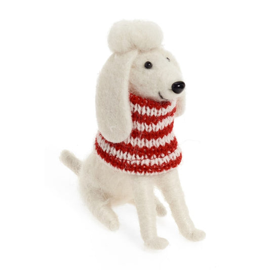 Ornament - Felt - Poodle with Scarf