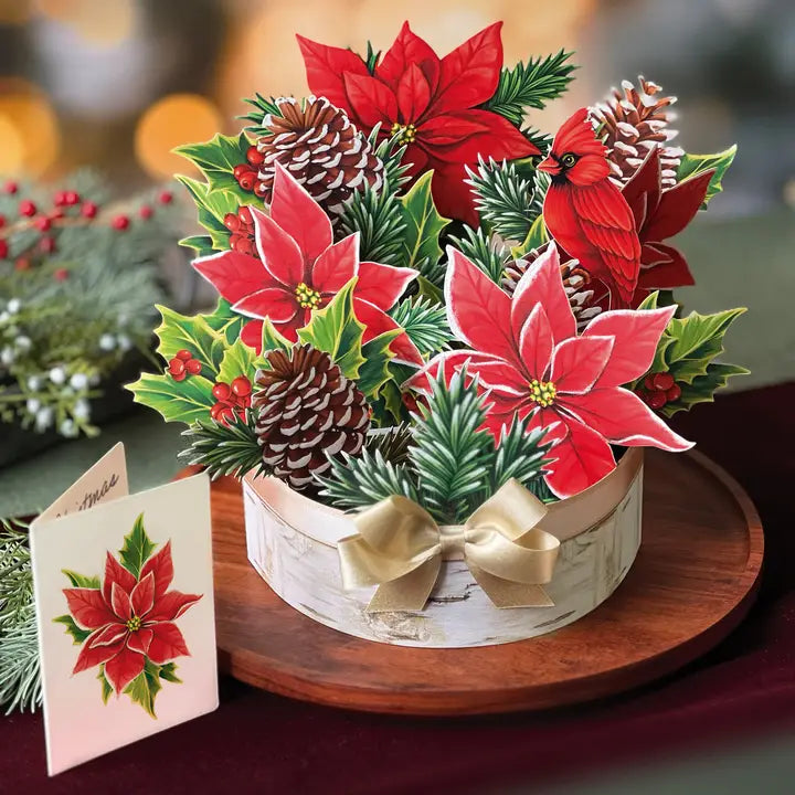 Paper Bouquet - Birch Poinsettia - 9.5"