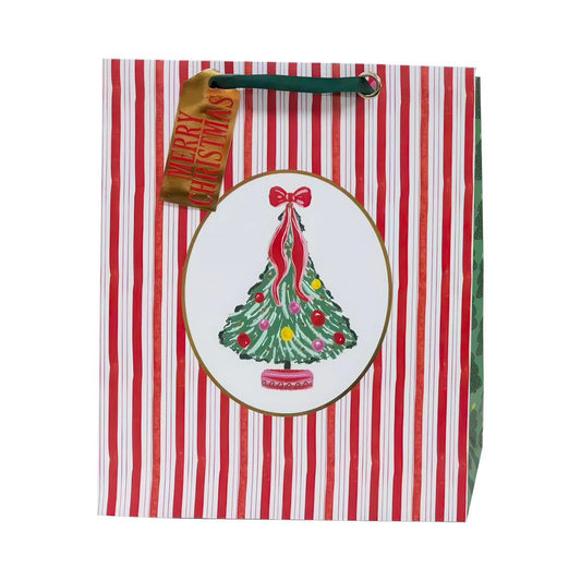 Medium Gift Bag - Trees and Stripes - 9"