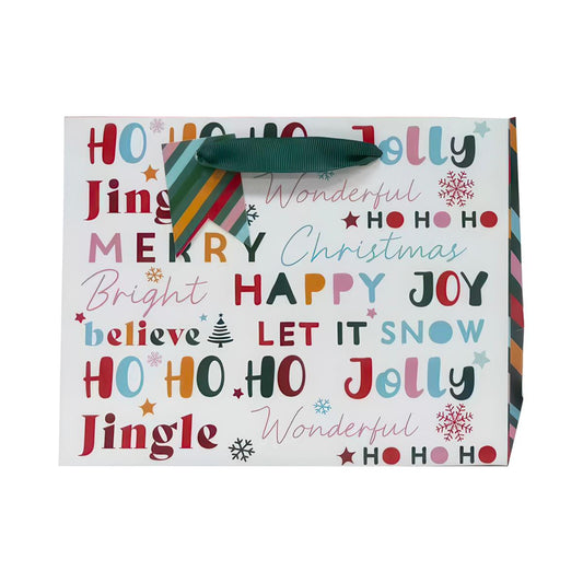 Medium Gift Bag - Joy Text - 9"