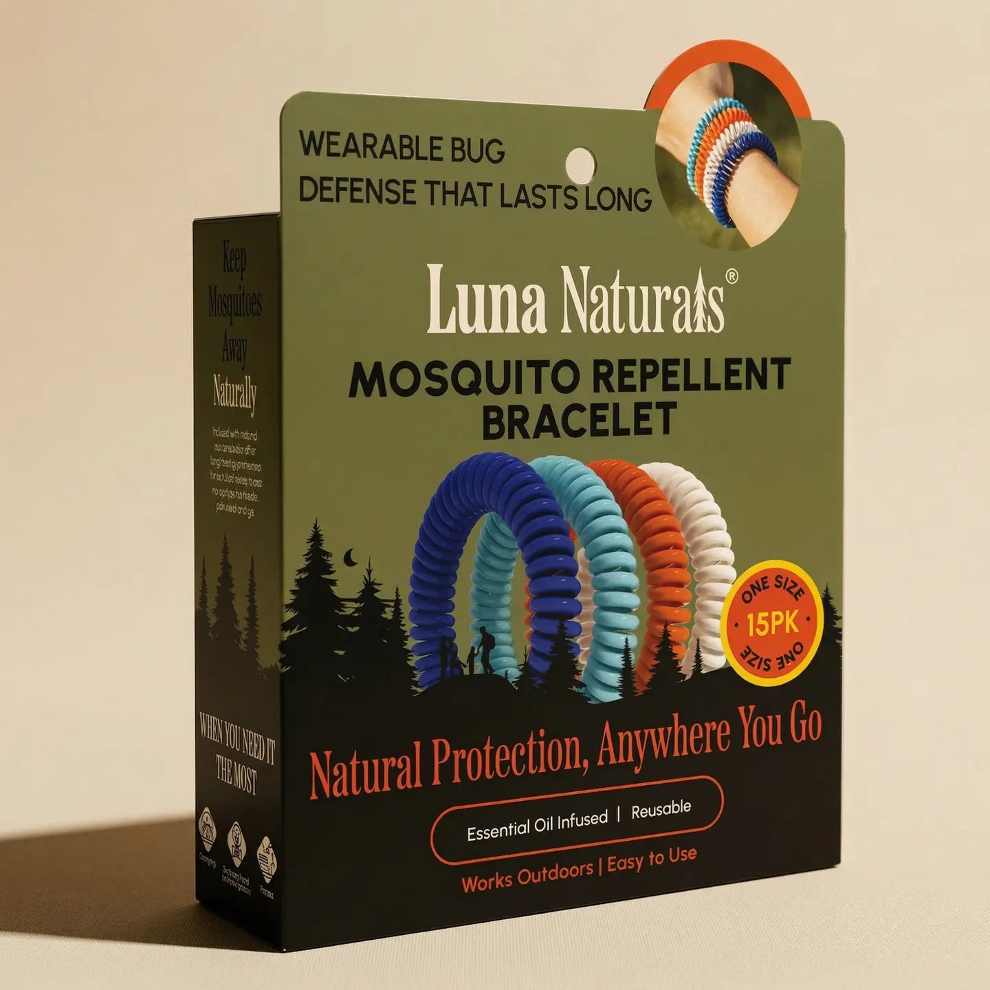 Bug Repellant Bracelets - Natural - Set of 12