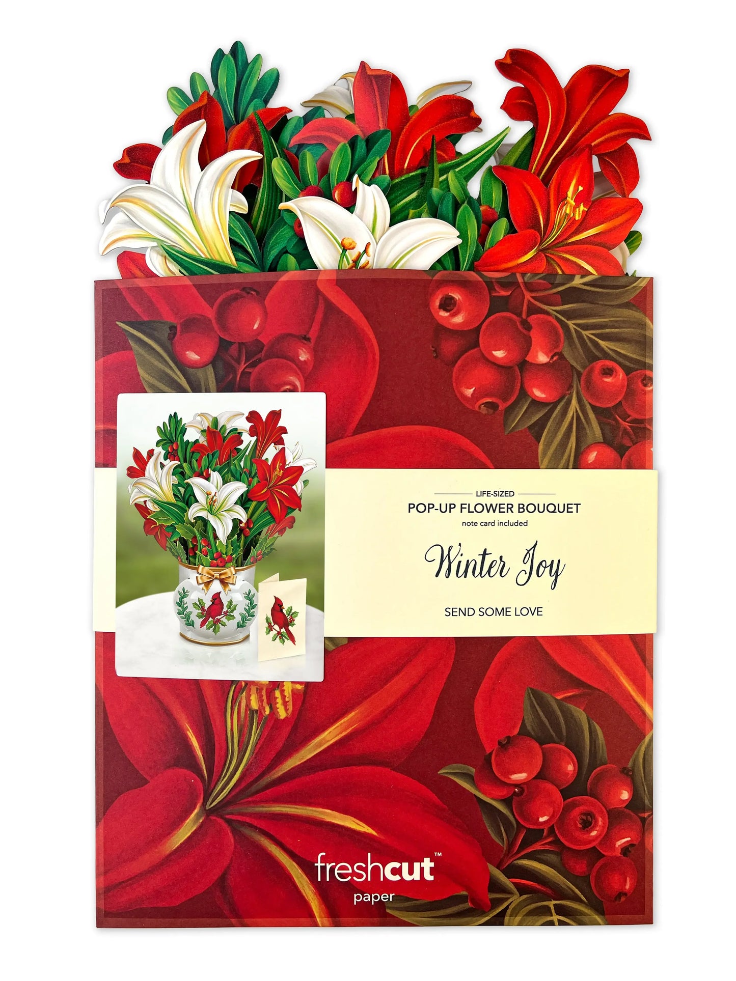 Paper Bouquet - Winter Joy Poinsettias - 12"