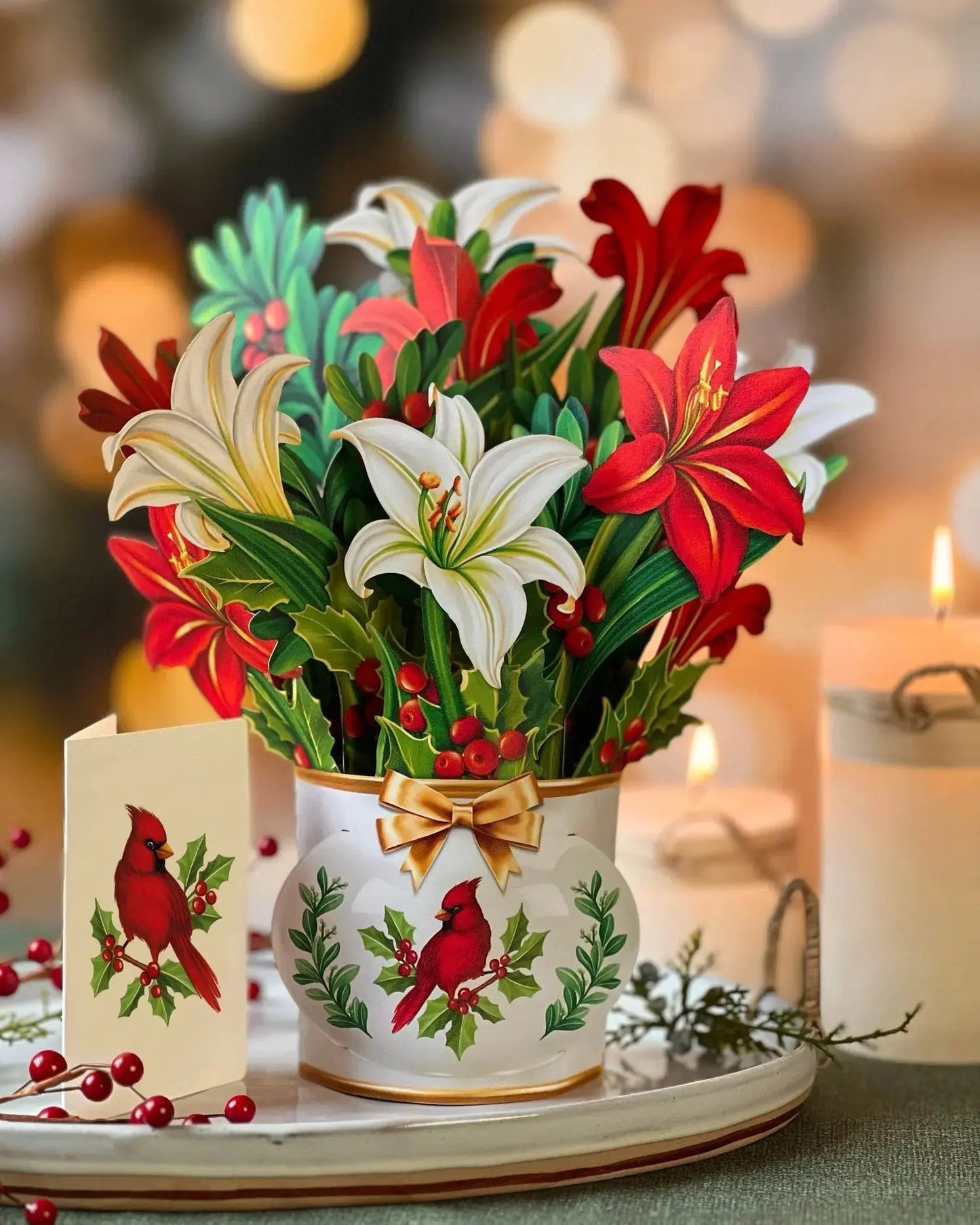 Paper Bouquet - Winter Joy Poinsettias - 12"
