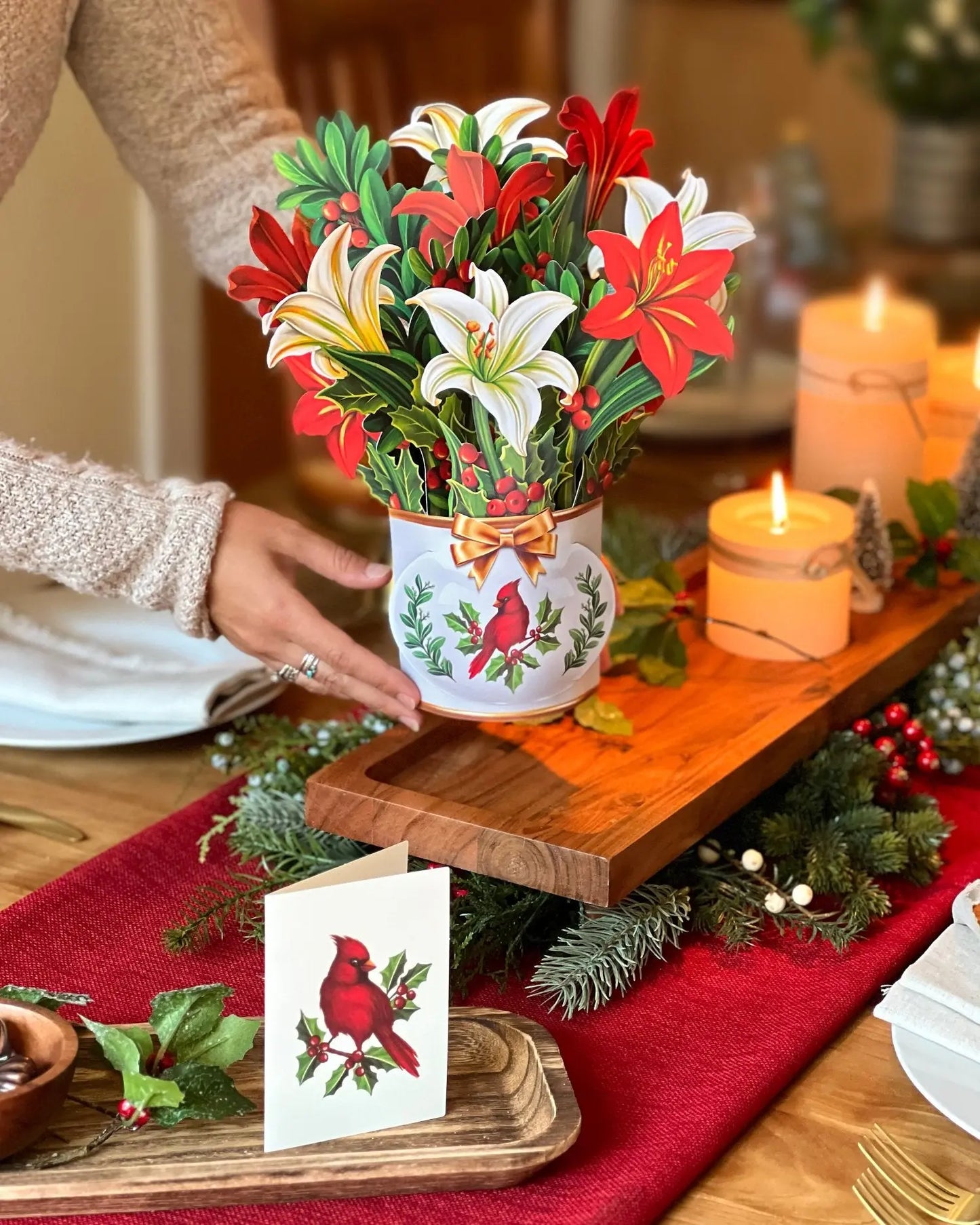 Paper Bouquet - Winter Joy Poinsettias - 12"