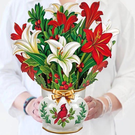 Paper Bouquet - Winter Joy Poinsettias - 12"