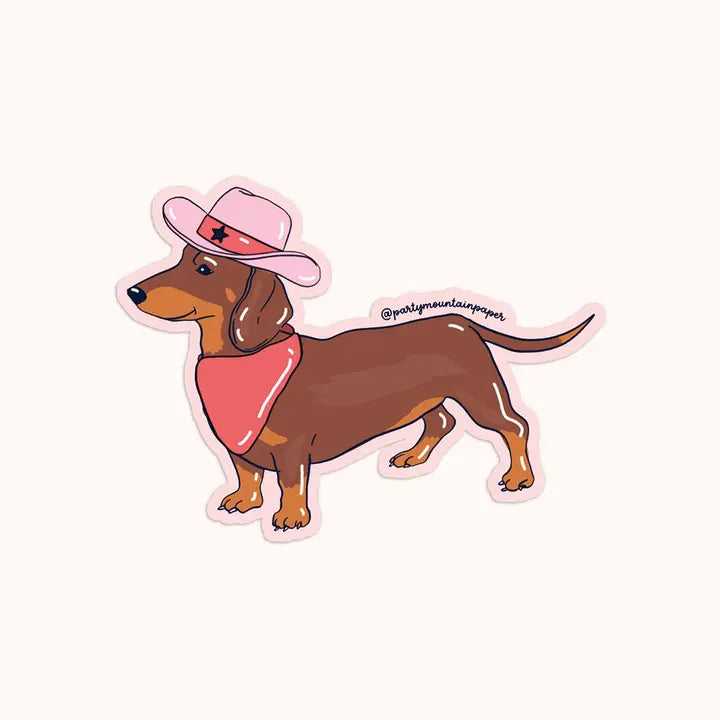 Sticker - Weenie Dog Cowboy