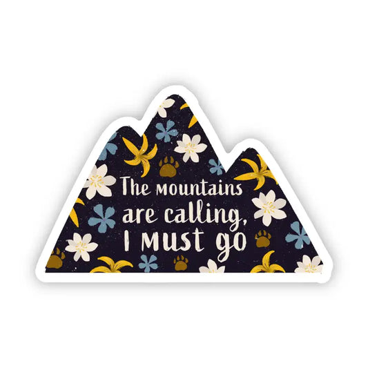 Sticker - Floral - The Mountains Are Calling