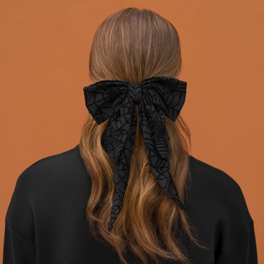 Hair Clip - Spiderweb Bow - Black