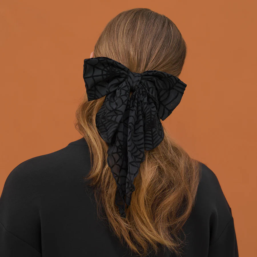 Hair Clip - Spiderweb Bow - Black