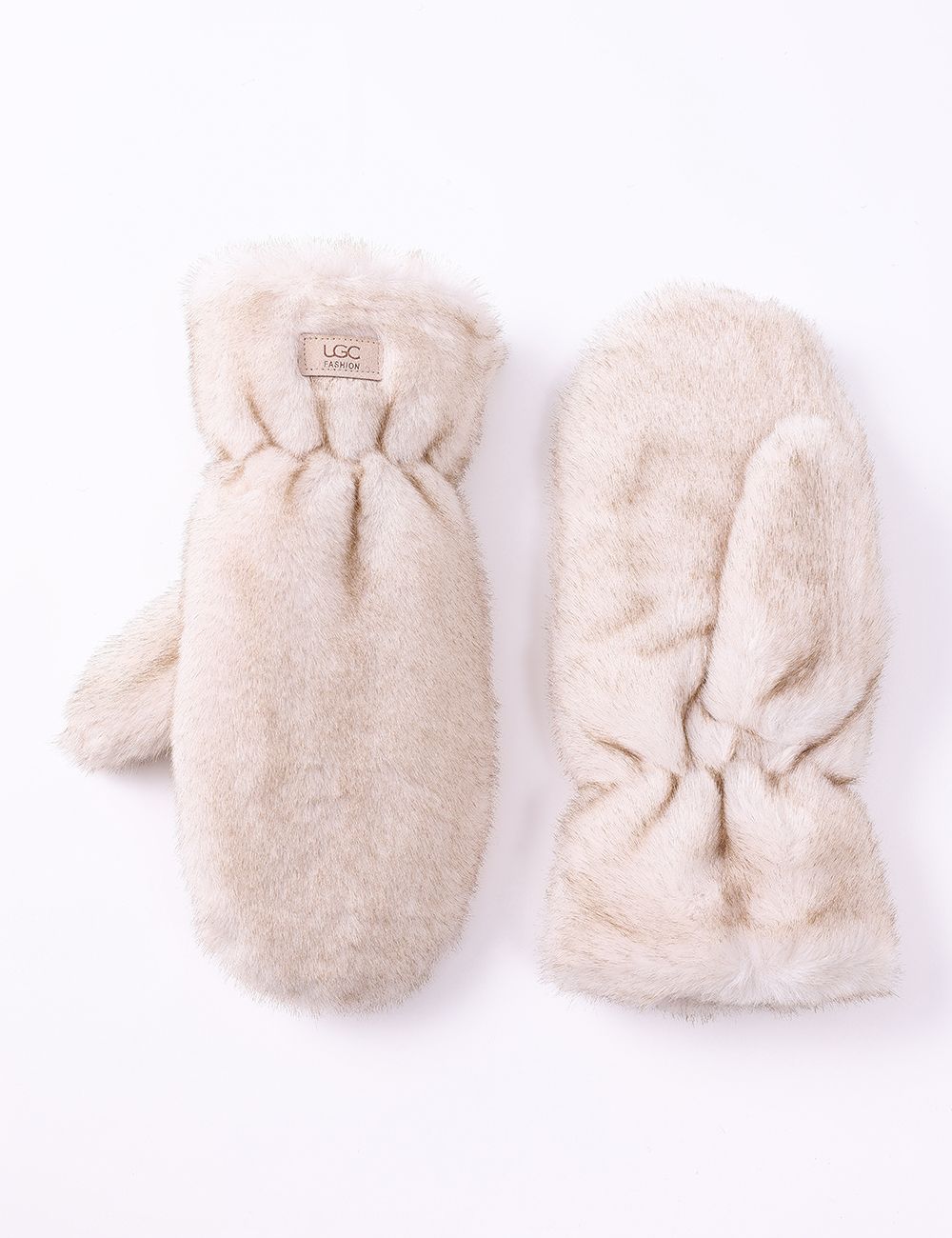Mittens - Faux Fur Plush - Cream