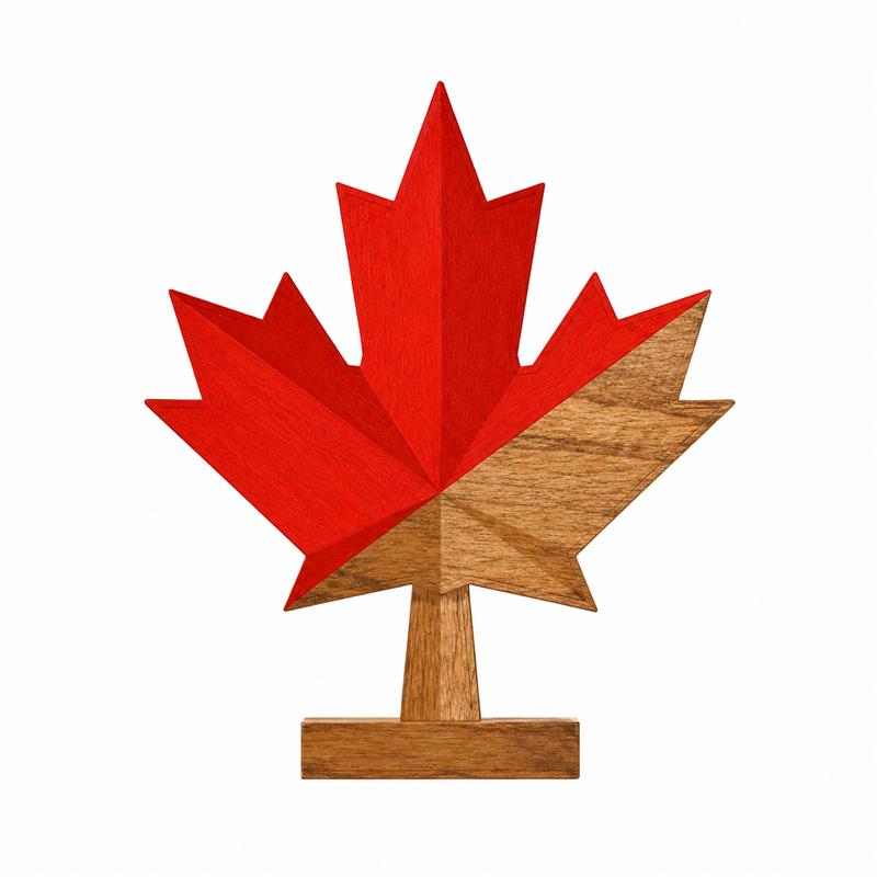 Decor Piece - Wooden Maple Leaf - 4.5"