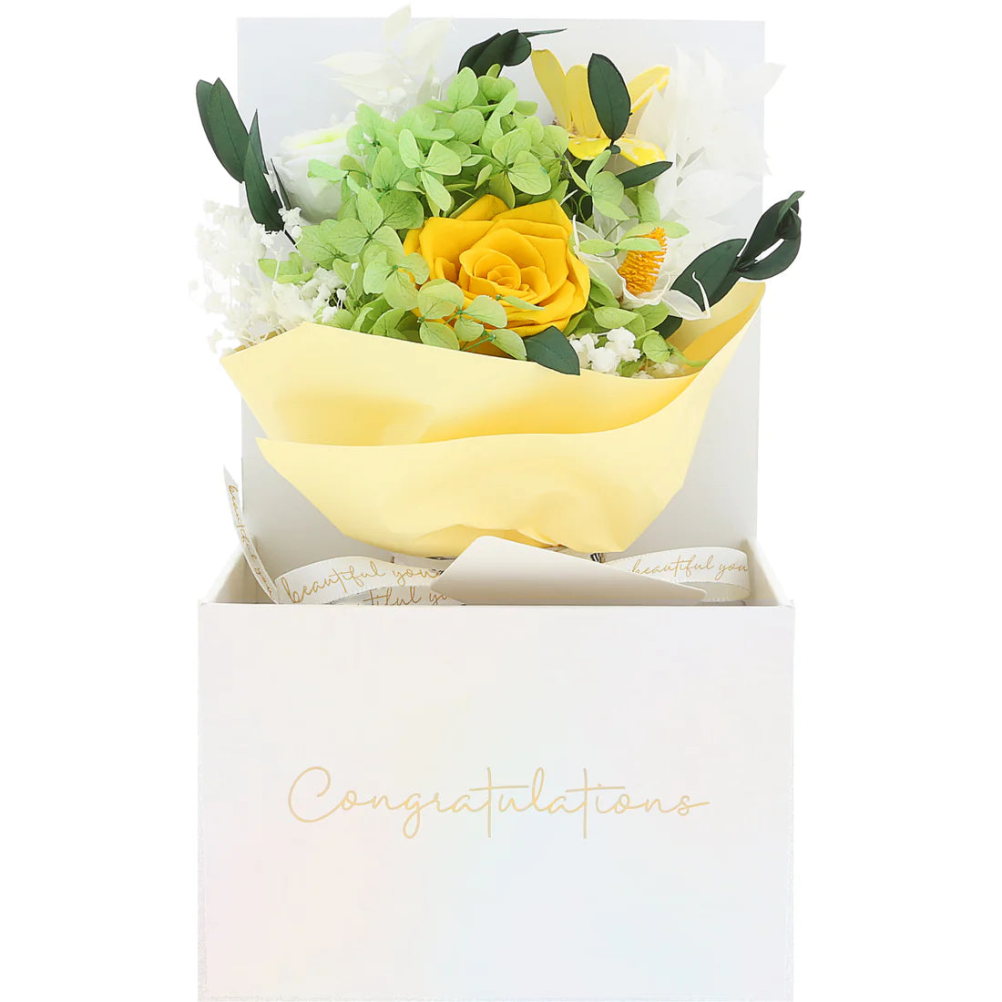 Preserved Bouquet - Congratulations - Yellow