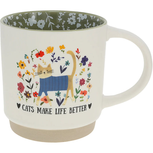 Mug - Cats Make Life Better - 18oz
