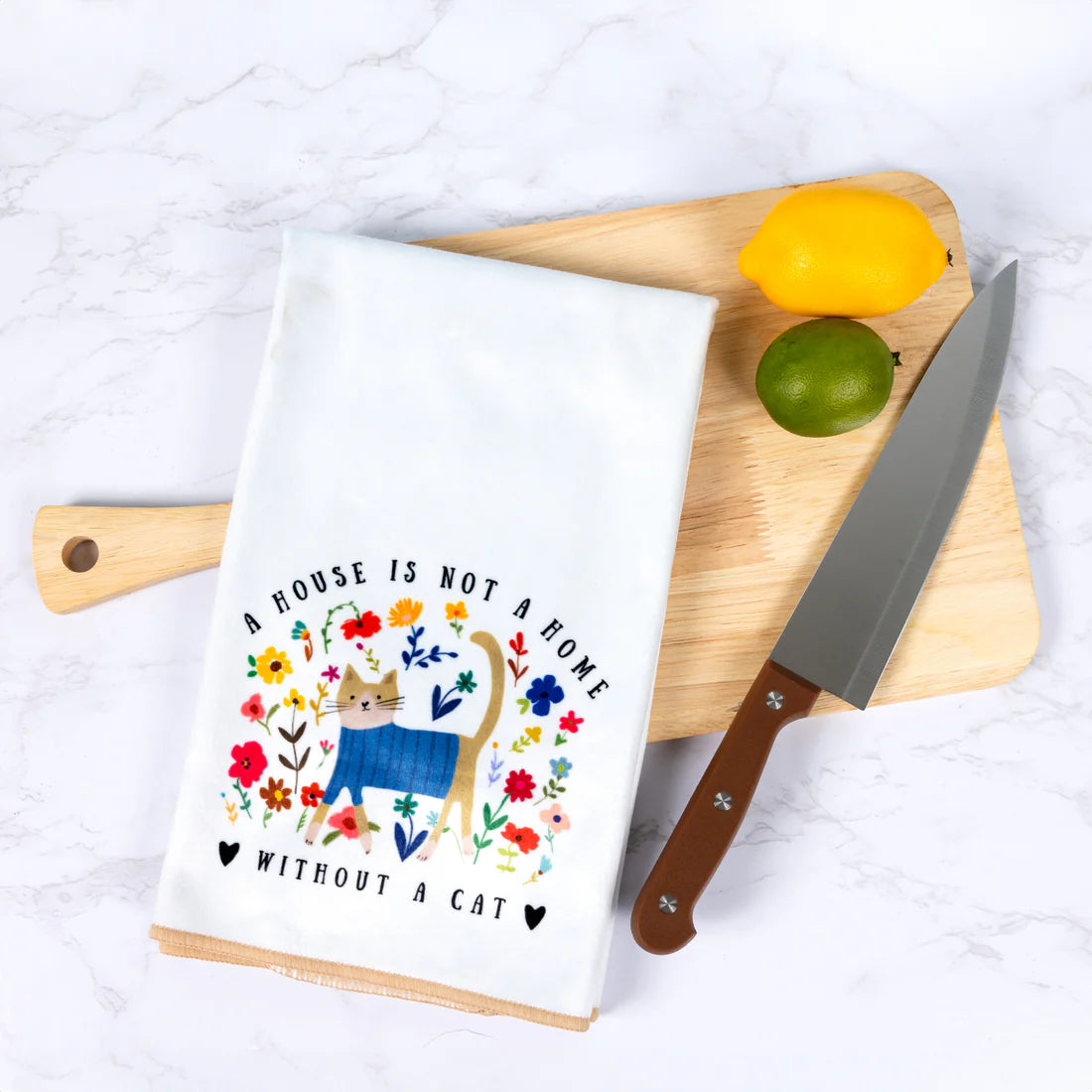 Tea Towel - A House Is Not A Home Without A Cat