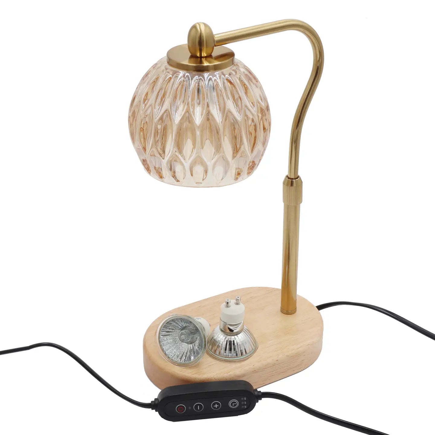 Candle Warmer - Crystal Dome - Light Wood