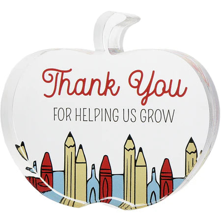 Plaque - Apple - Helping Us Grow 3.5"