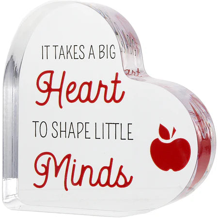 Plaque - Big Heart - Teacher 3.5"
