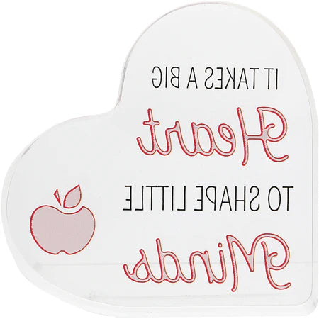 Plaque - Big Heart - Teacher 3.5"
