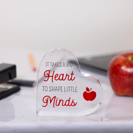 Plaque - Big Heart - Teacher 3.5"