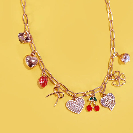 Necklace - Charm - Cherry Heart