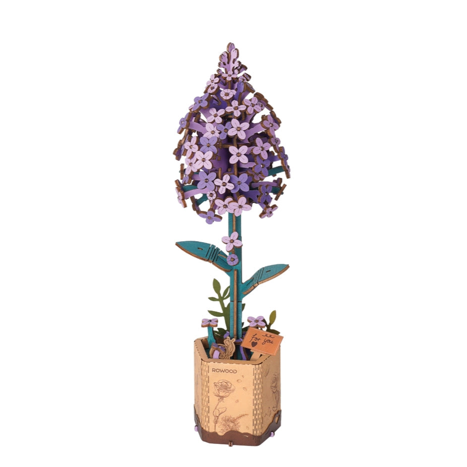 3D Wooden Puzzle - Flower - Purple Lilac