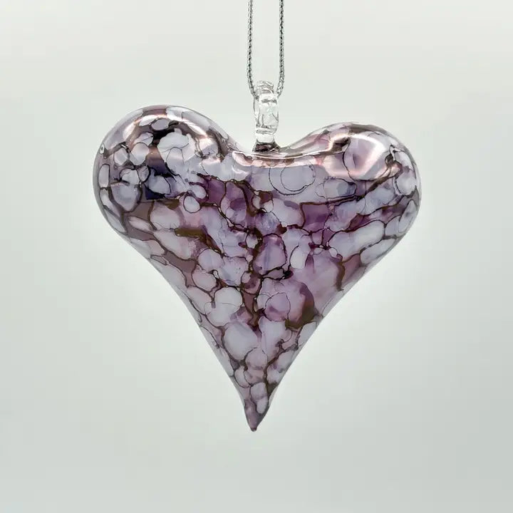 Ornament - Blown Glass - Multi-Purple Heart