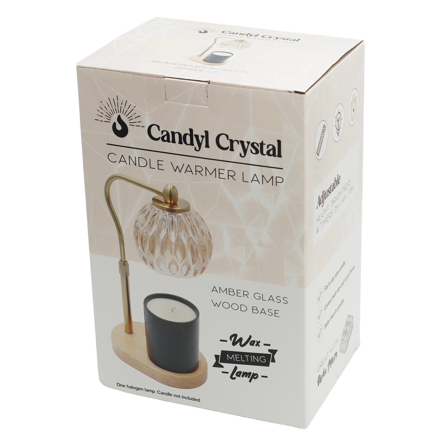 Candle Warmer - Crystal Dome - Light Wood