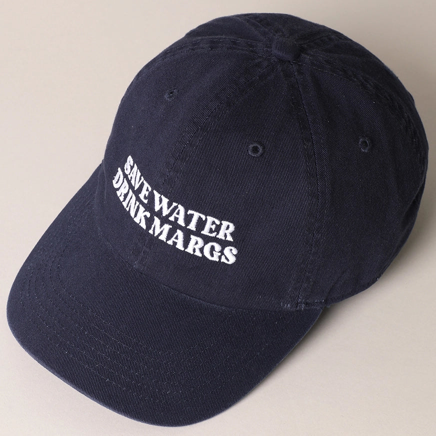 Baseball Hat - Save Water, Drink Margs - Navy