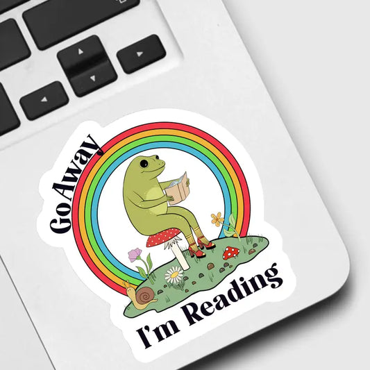 Sticker - Go Away, I'm Reading Frog
