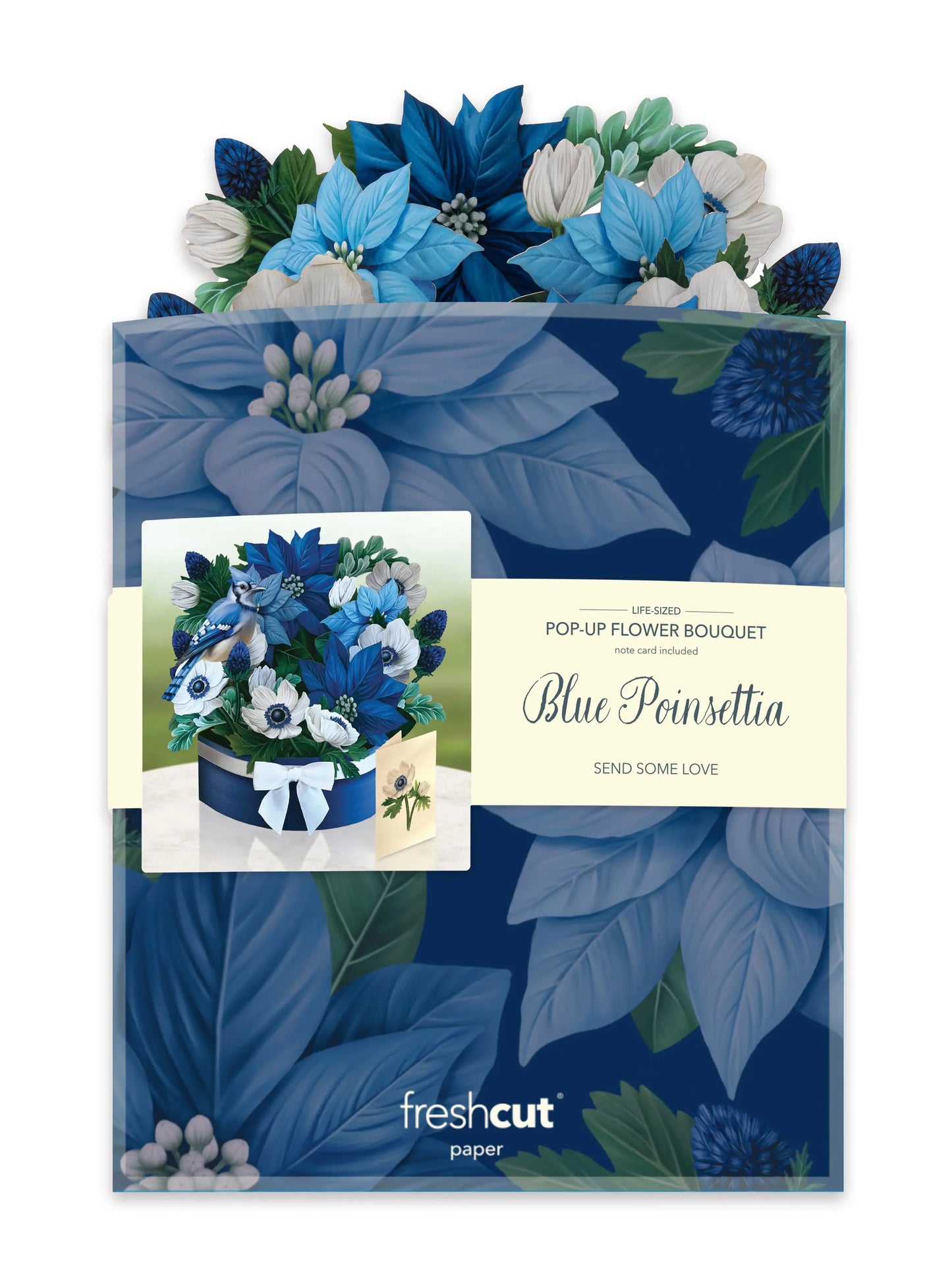 Paper Bouquet - Blue Poinsettia - 12"