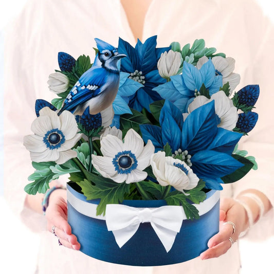 Paper Bouquet - Blue Poinsettia - 12"