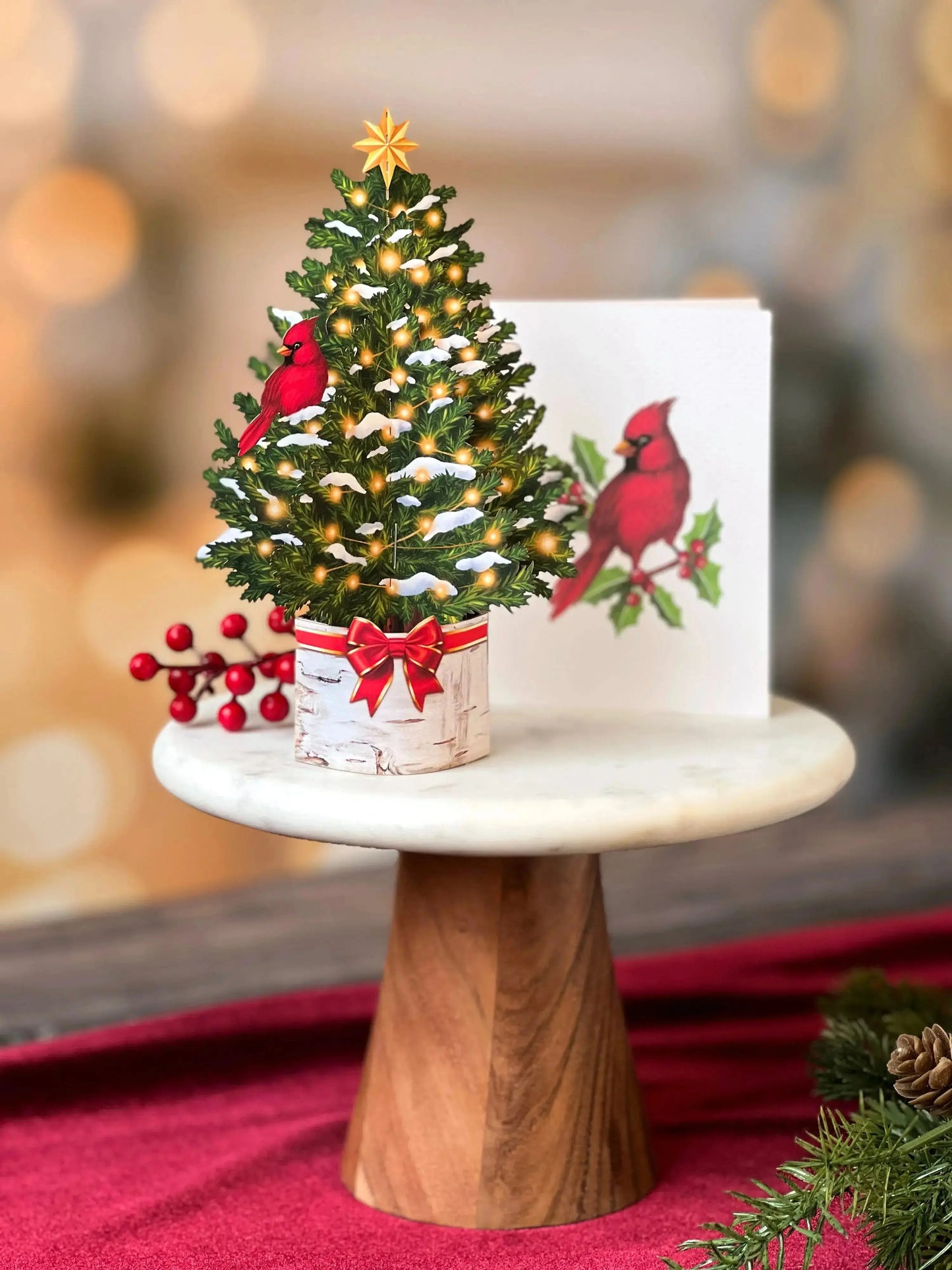 Mini Paper Bouquet - Cardinal Tree 6"