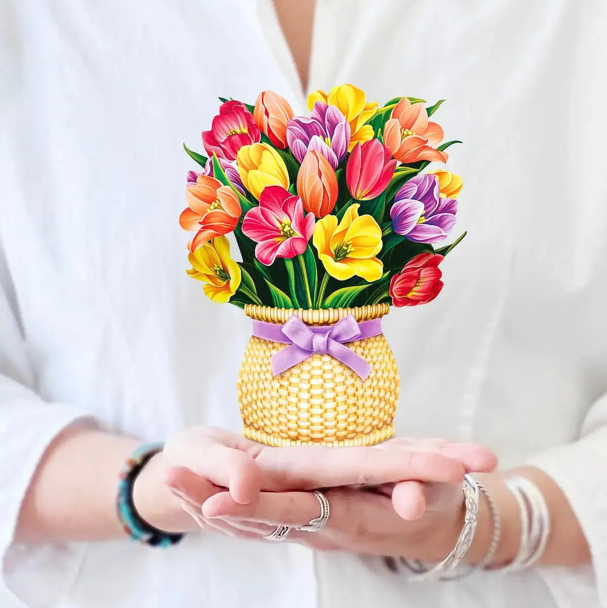 Mini Paper Bouquet - Festive Tulips - 6"