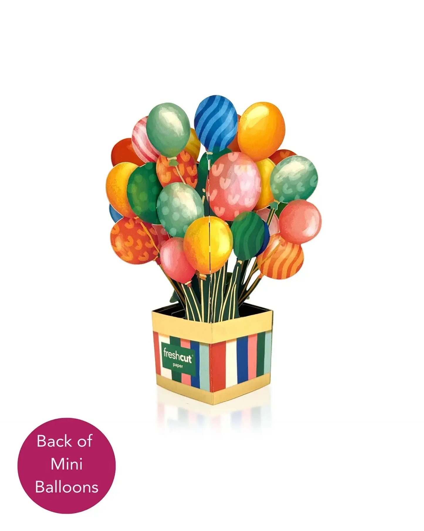 Mini Pop Up Card - Birthday Balloons Multi-Colour - 6"