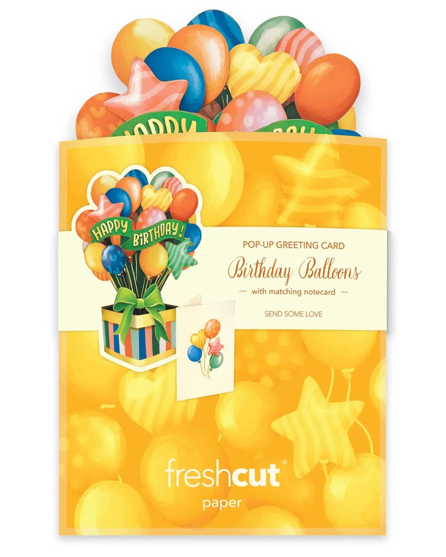 Mini Pop Up Card - Birthday Balloons Multi-Colour - 6"