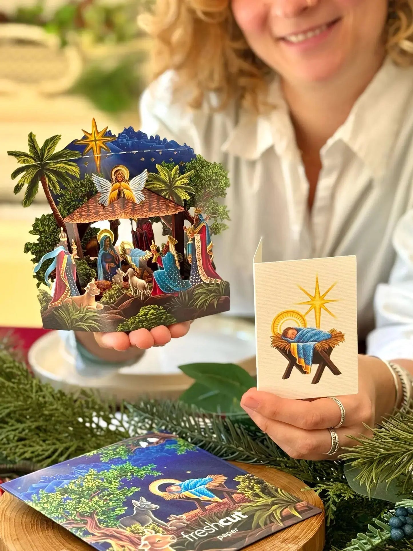 Mini Paper Bouquet - Starlit Nativity - 6"