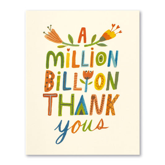 Card - Thank You - A Million, Billion Thank Yous