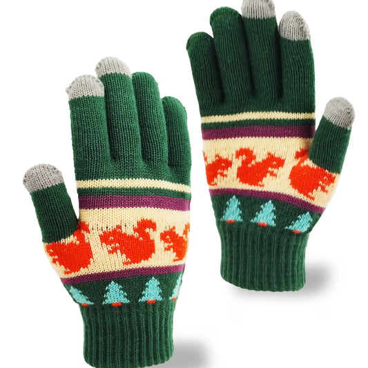 Gloves - Forest Squirrel - Green