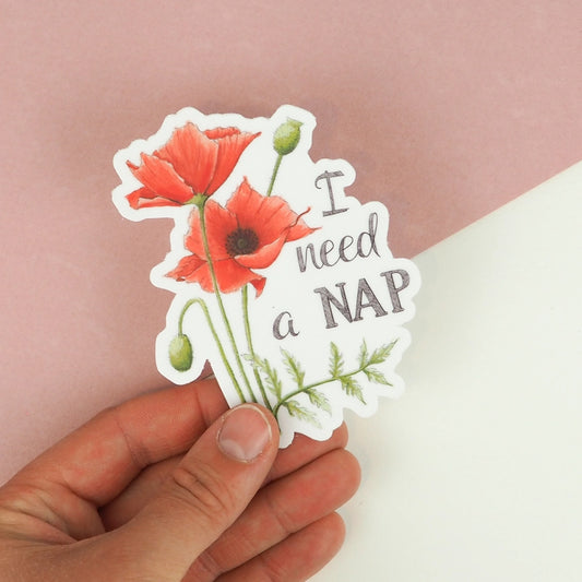 Sticker - Floral - I Need A Nap