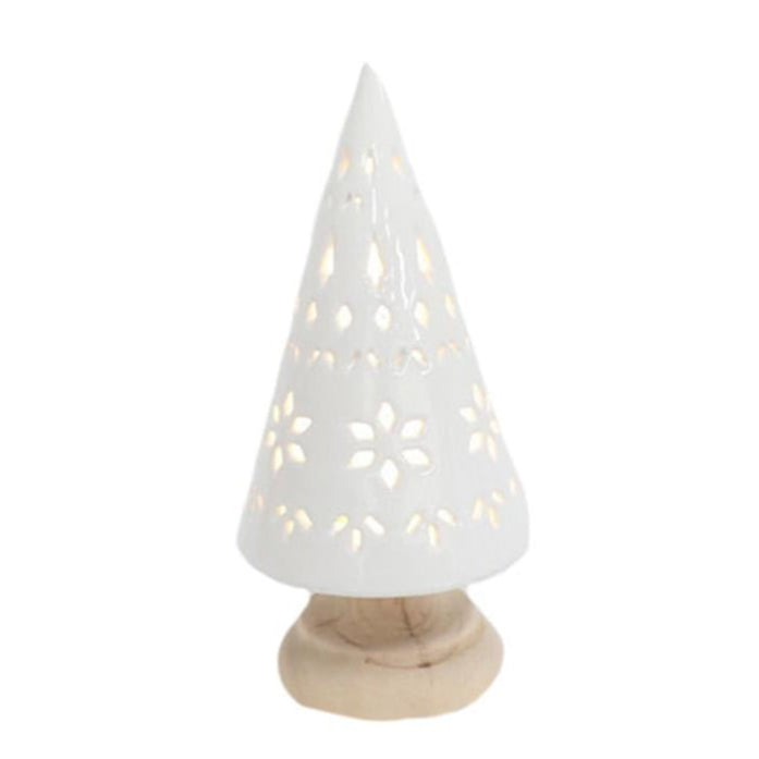 LED Tree - White Ceramic - 9"
