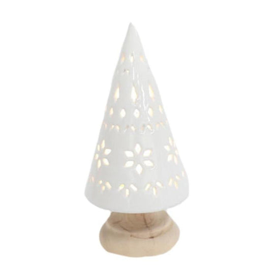 LED Tree - White Ceramic - 9"