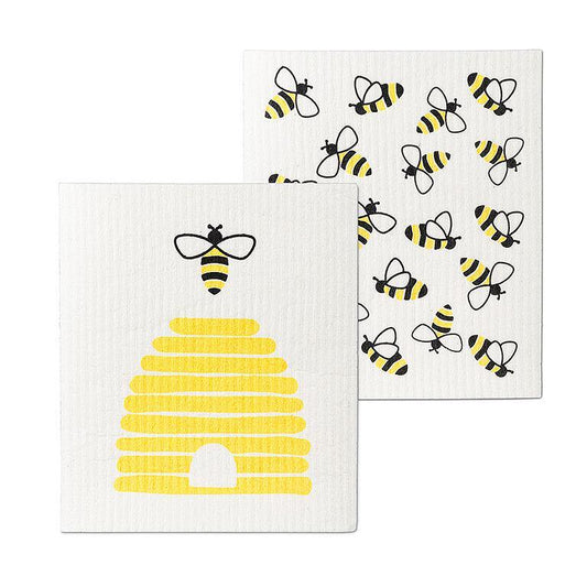 Swedish Dishcloth Set - Beehive & Bees - Set of 2