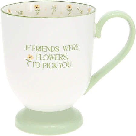 Gift Set - Mug & Crochet Flowers - Friends 13oz