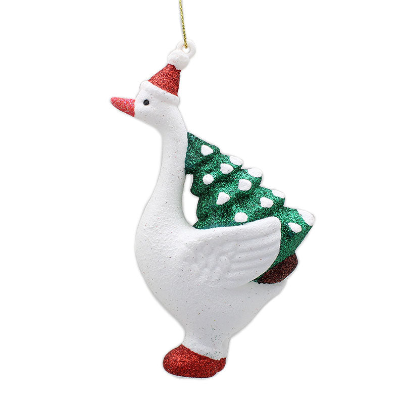 Ornament - Goose with Holiday Tree