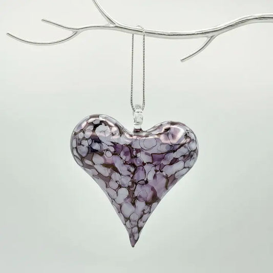 Ornament - Blown Glass - Multi-Purple Heart