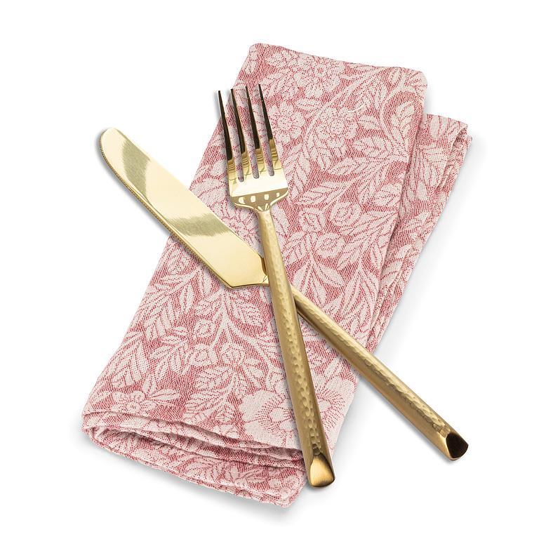 Napkin - Stonewashed Cotton - Rose Jacquard